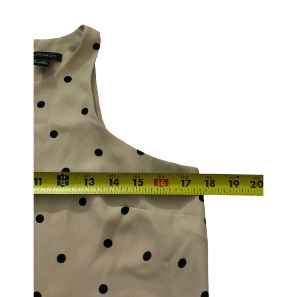 Ann Taylor Light Beige Polka Dot Lined Tank Top Women Size XS | 55-24 - Picture 5 of 6